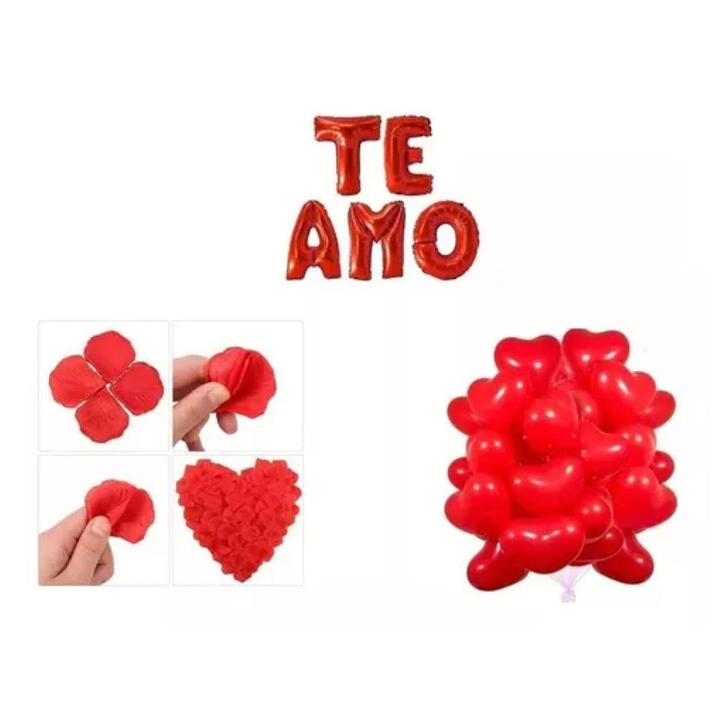 Pack De Amor 1 Frase + 200 Petalos + 25 Globos